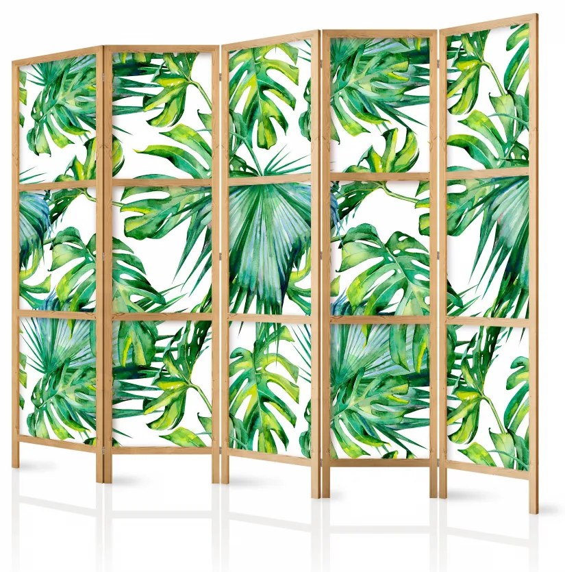 Paravan japonez - Monstera and Palm Leaves II