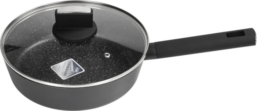 Cratita Zilan ZLN0881 Negru cu invelis din marmura, 5 straturi, 26 cm si maner fin la atingere, 3.1L