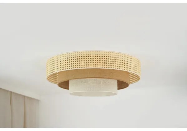 Brilagi - Plafonieră LED CEDAR LUNETA LED/26W/230V ratan/maro/crem