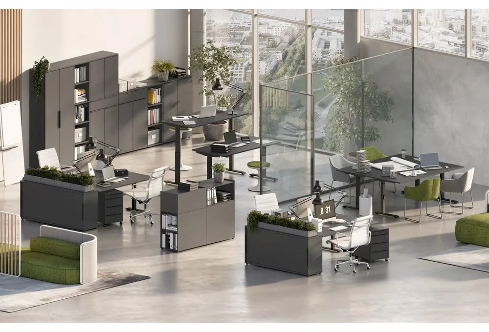 Bibliotecă gri antracit 80x120 cm Mailand – Germania