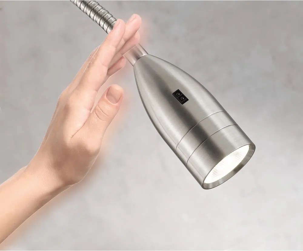 Spot argintiu LED cu intensitate reglabilă din metal Sten – Fischer &amp; Honsel