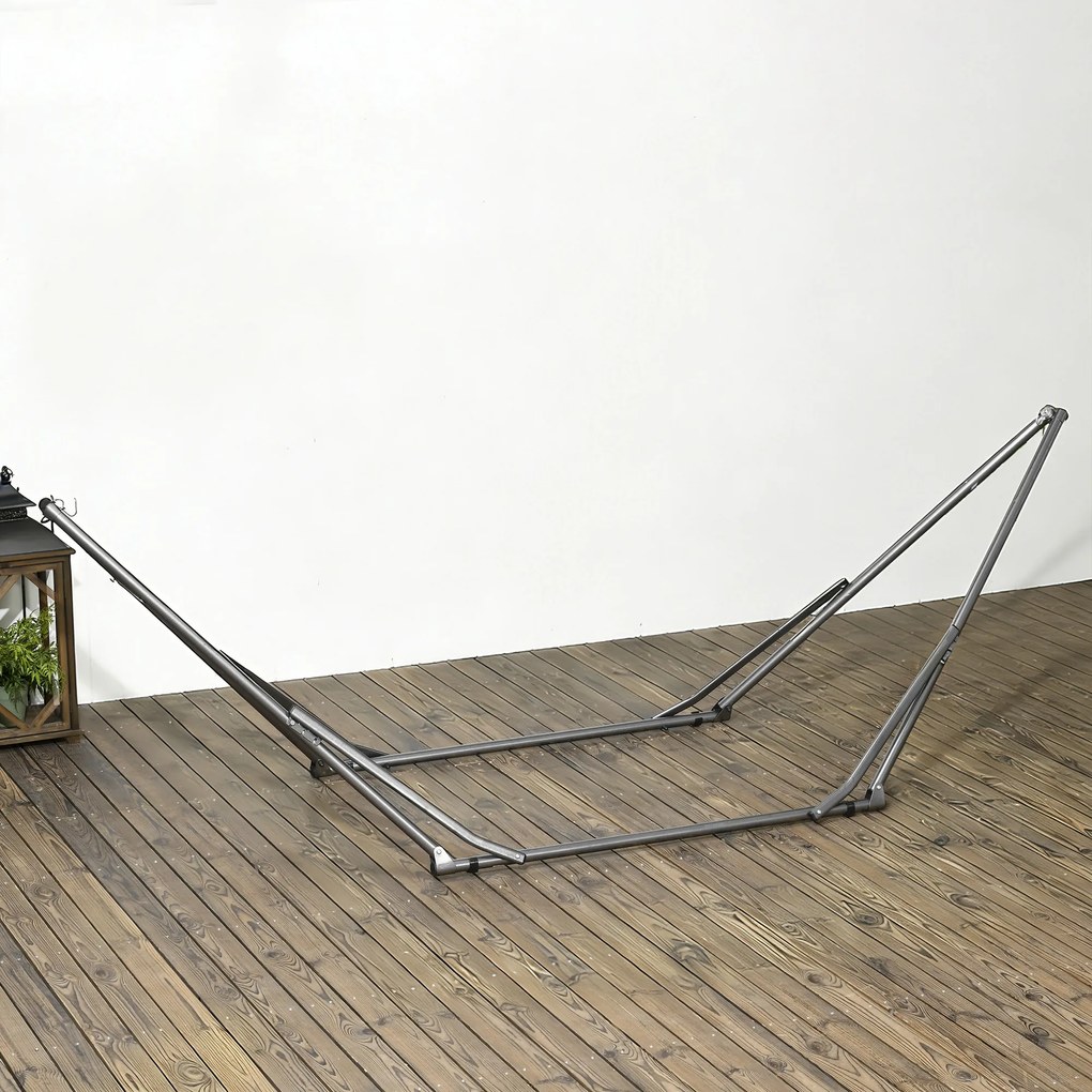 Outsunny suport hamac 2-în-1, rezistent la intemperii, suport pentru rufe, 290 cm x 92 cm x 88 cm, Negru | Aosom Romania