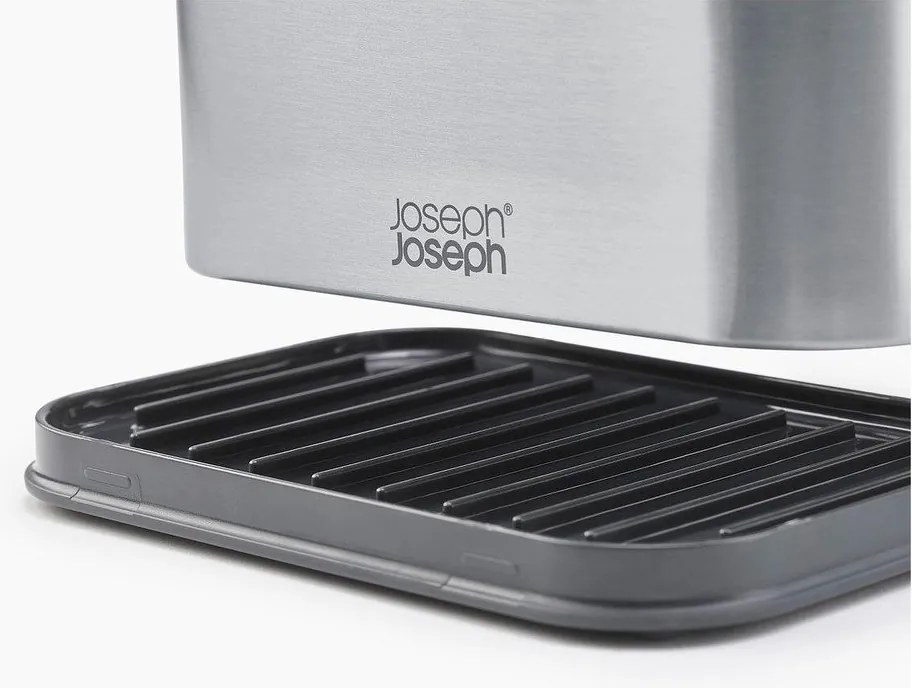 Suport pentru accesorii de spălat argintiu lucios din metal Surface – Joseph Joseph