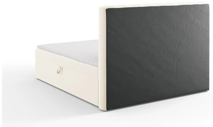 Pat boxspring bej cu spațiu de depozitare 180x200 cm Gina – Milo Casa