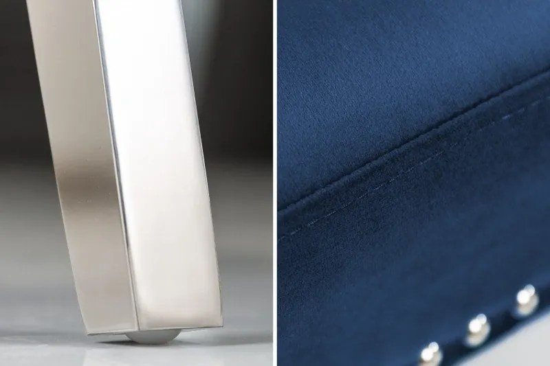 Set 2 scaune stil baroc Castle Deluxe, albastru regal