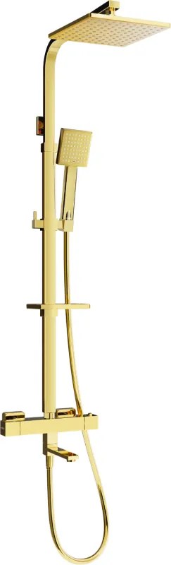 Mexen CQ45 set de baie cu duș cu cap de ploaie și baterie termostatică, auriu - 779104595-50