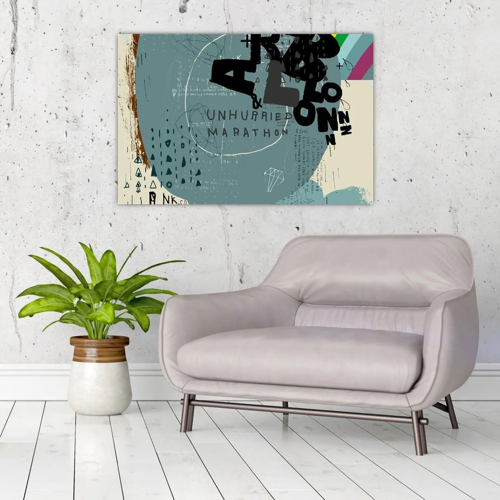 Tablou - Flying balon cu curcubeu (90x60 cm)