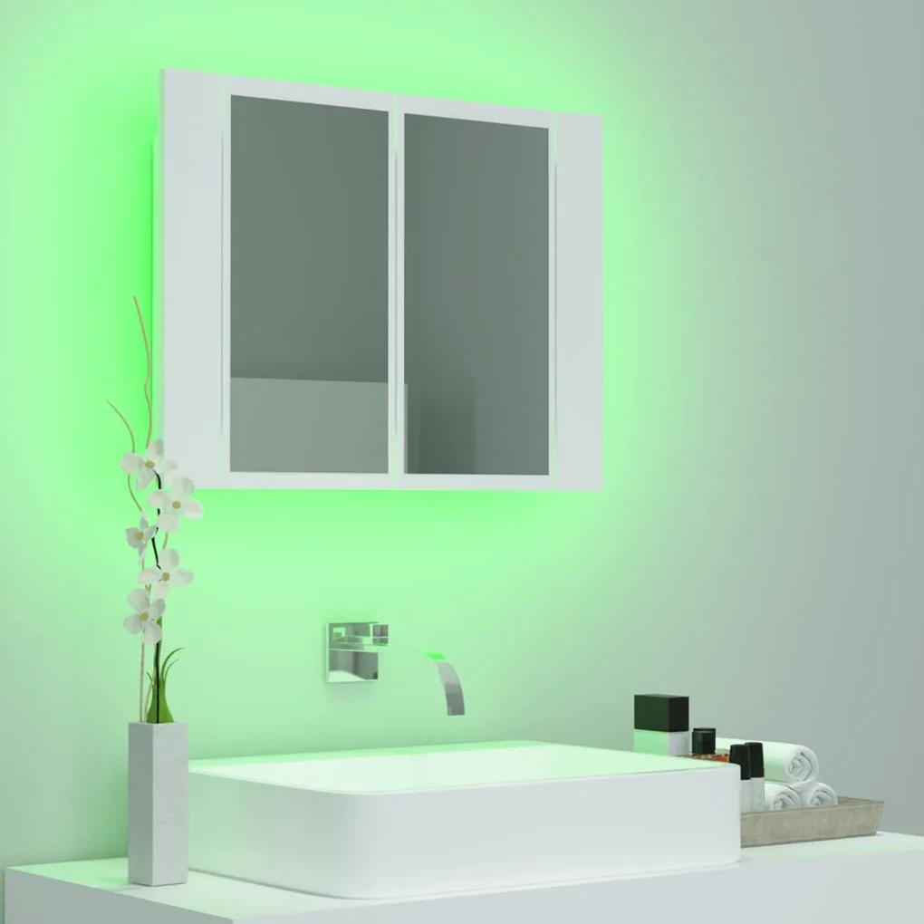 Dulap de baie cu oglinda si LED, alb, 60x12x45 cm Alb