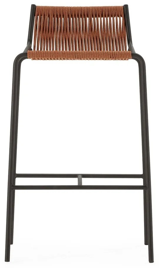 Scaun de bar teracotă din metal (înălțime șezut 65 cm) Emily – Marckeric