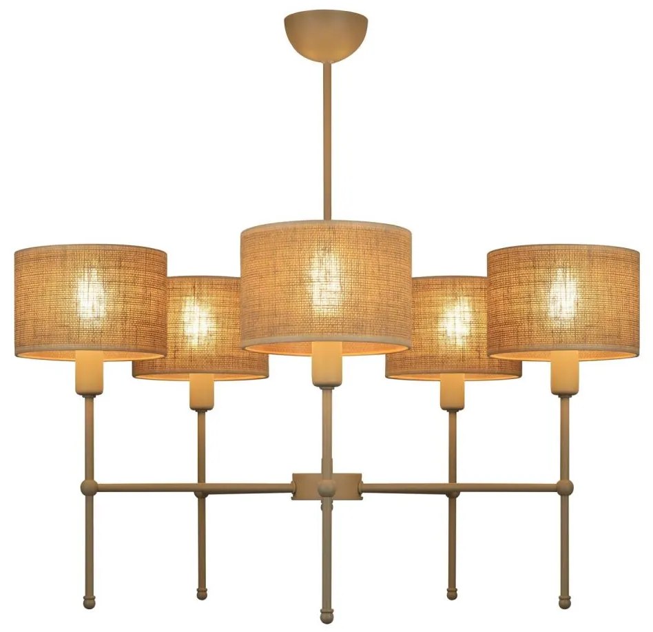 Candelabru cu tijă MADELA 5xE14/40W/230V iută/bej