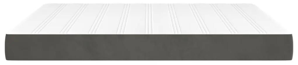 Saltea de pat cu arcuri, gri inchis, 160x200x20 cm, catifea Morke gra, 160 x 200 cm