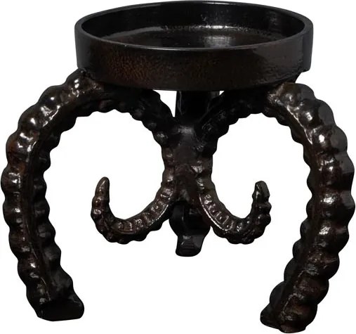 Suport lumanare negru, din aluminiu, Sheep Horns