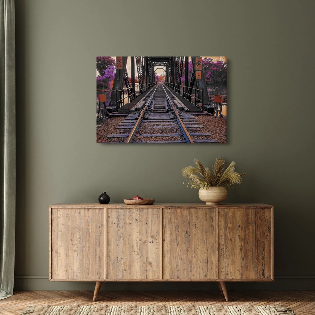 Tablou cu pod de cale ferată (90x60 cm)