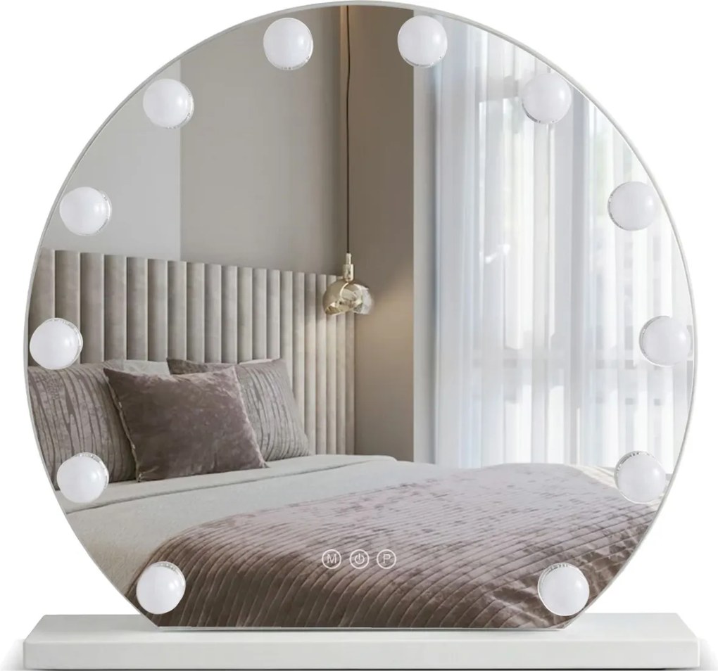 Oglindă LED HOLLYWOOD White 50 cm