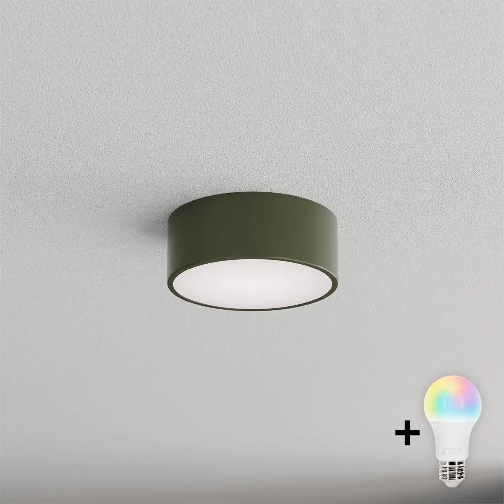 BRILAGI - Plafonieră LED RGBW CLARE 1xE27/12W/230V Ø 20 cm kaki