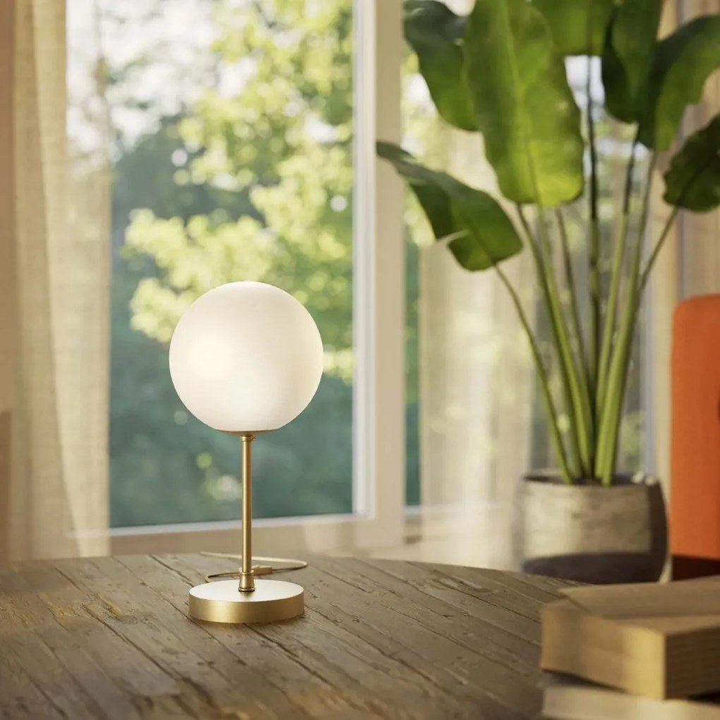 Lampa de masa din alama si sticla Musa