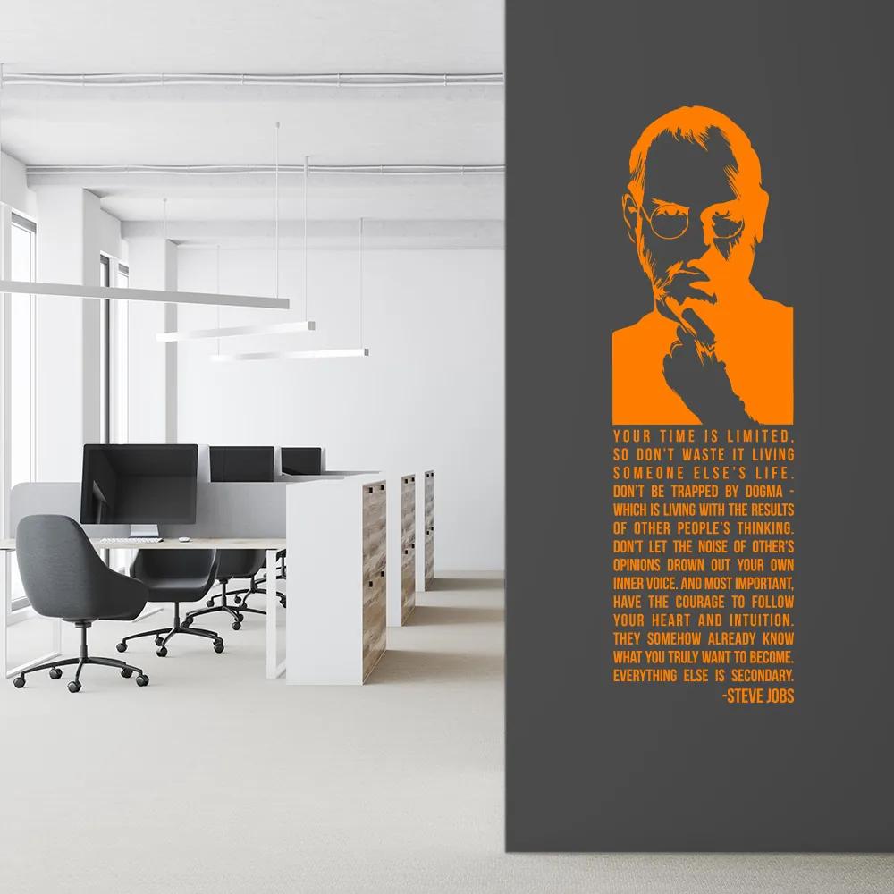 GLIX Steve Jobs quote - autocolant de perete Portocaliu 30 x 100 cm
