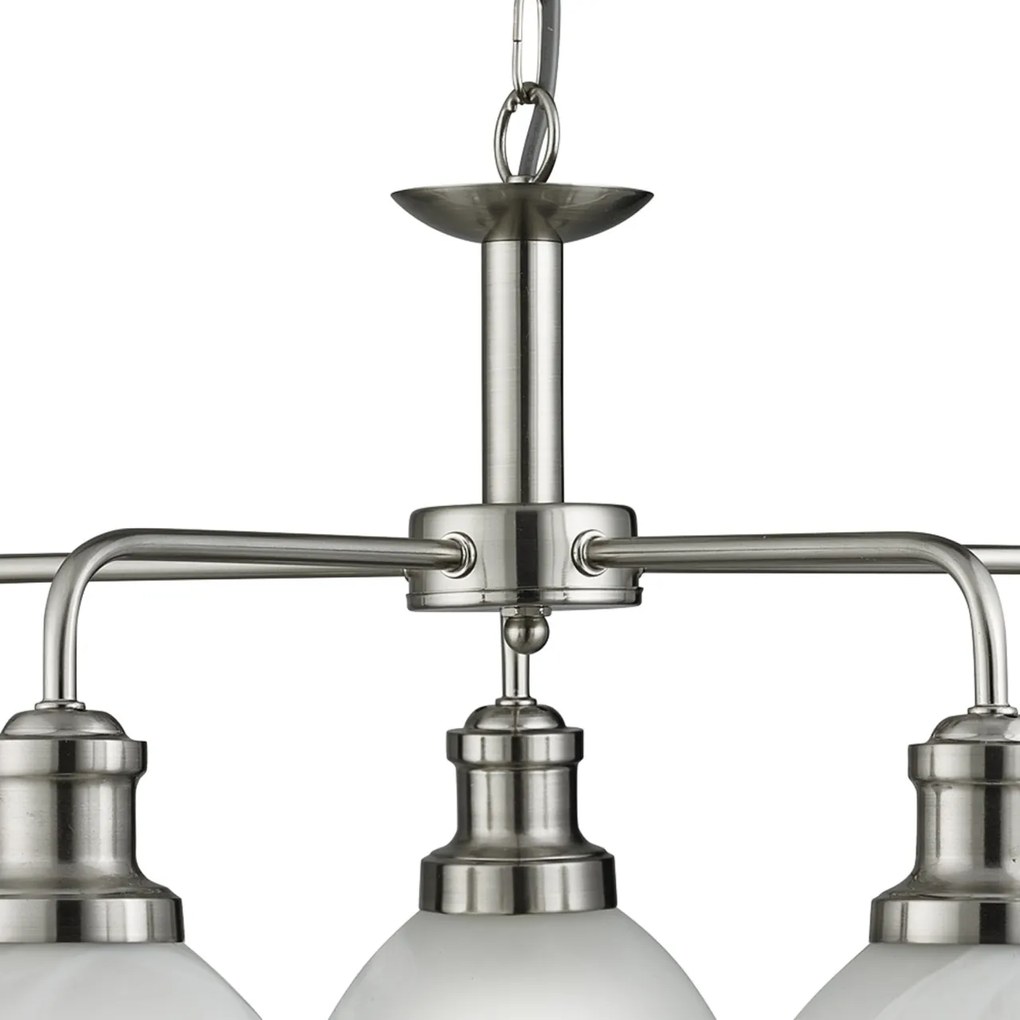 Lustra suspendata design clasic Bistro 5L argintiu satin 1595-5SS SRT