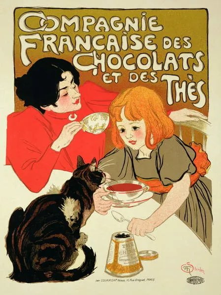 Reproducere Poster Advertising the French Company of Chocolate and Tea, Steinlen, Theophile Alexandre