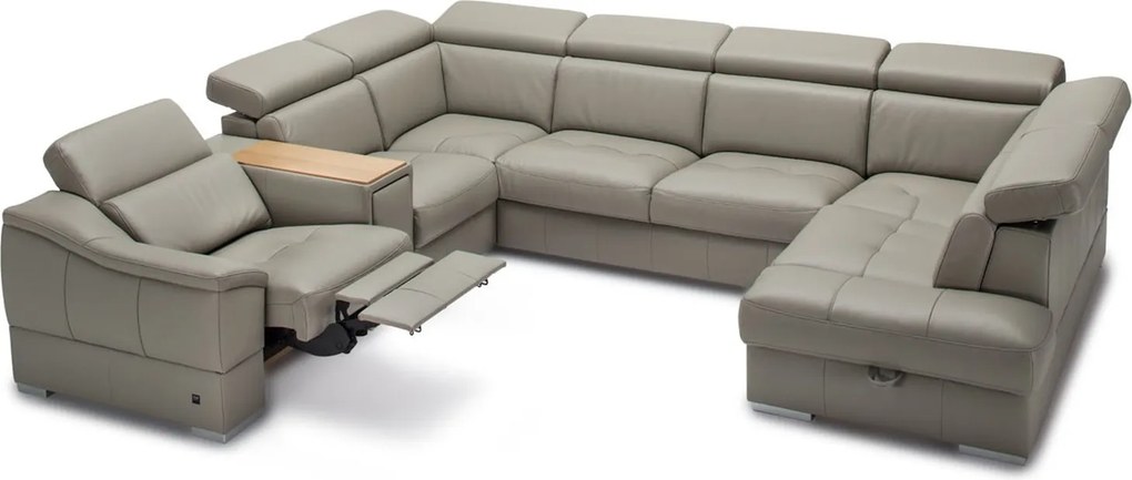 Colțar lemn masiv Urbano 346×79–97×287 cm - Stânga