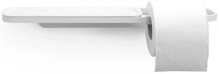 Suport hârtie igienică cu raft Brabantia MindSet 1005668, Instalare ușoară, Acoperire minerală, Alb