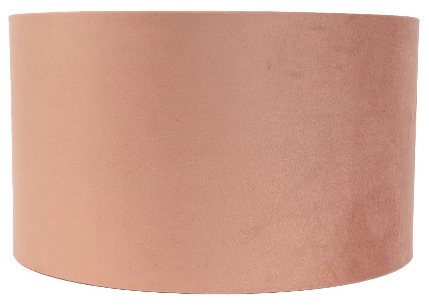 Abajur din catifea roz 35/35/20 cu interior auriu