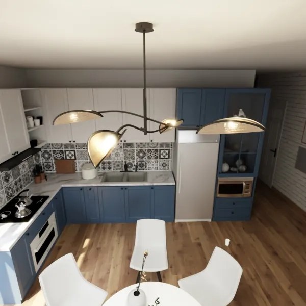 Lustră pe tijă LOTUS 4xE14/10W/230V negru/bej