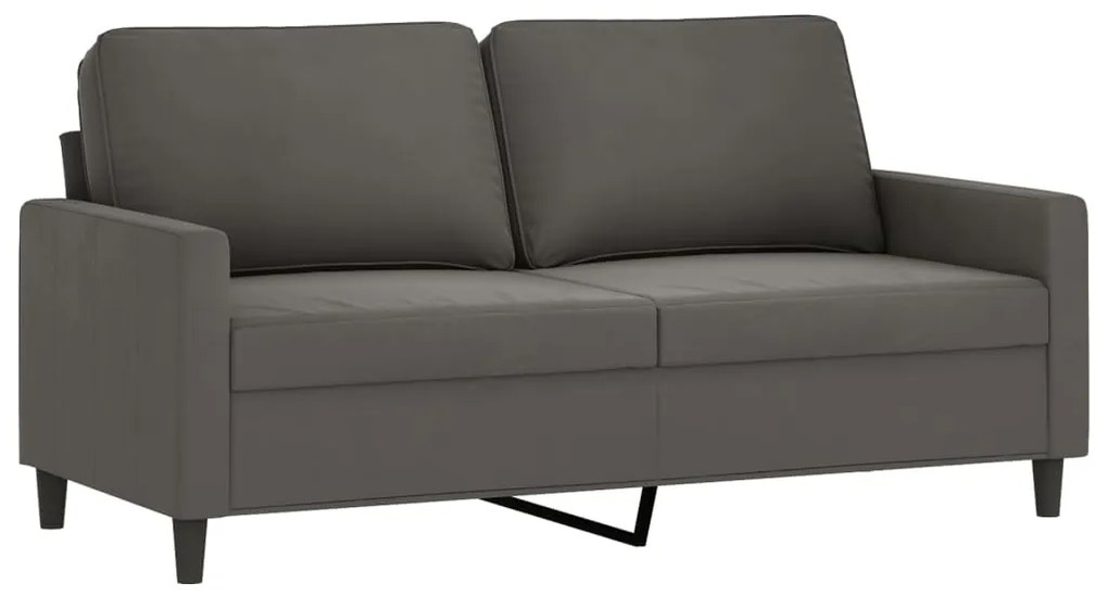 348746 vidaXL Canapea cu 2 locuri, gri închis, 140 cm, catifea