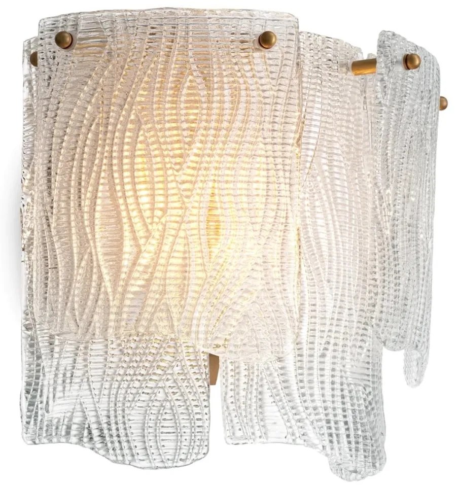 Aplica de perete LUX design deosebit Asinara, sticla texturata