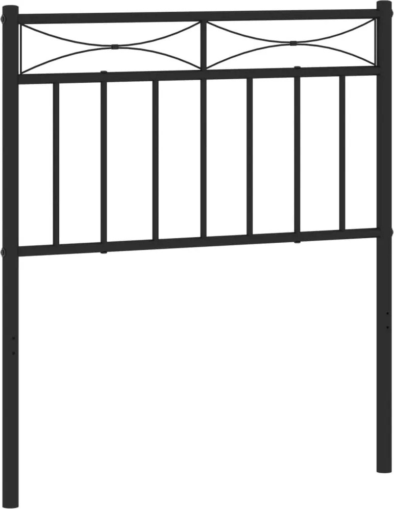 vidaXL Tăblie de pat de schimb metalică, negru, 75 cm