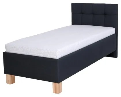 Pat tapițat cu spațiu de depozitare MARIA ONE 90x200 cm, fără saltea, antracit