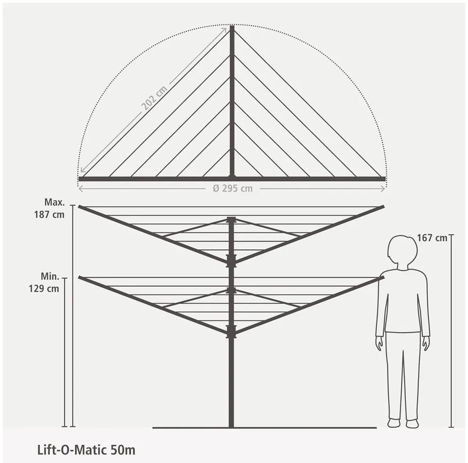 Uscător de rufe pentru grădină Lift-O-Matic 50m – Brabantia