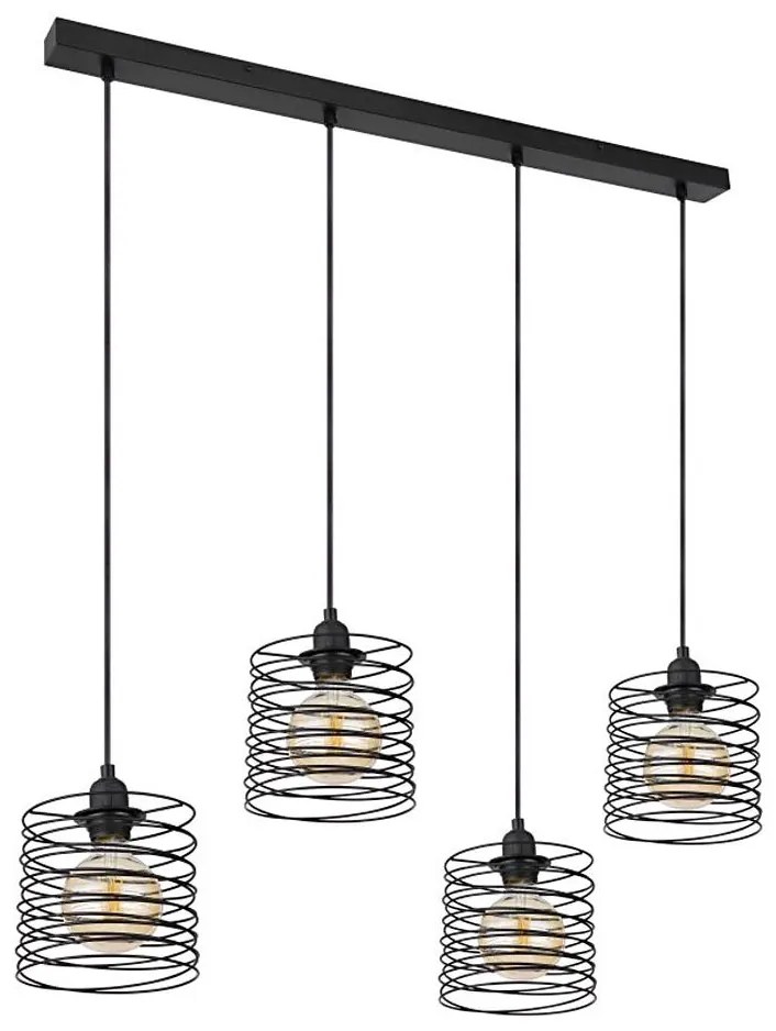 Globo 15640-4H - candelabru suspendat pe cablu TILLY 4xE27/60W/230V, negru