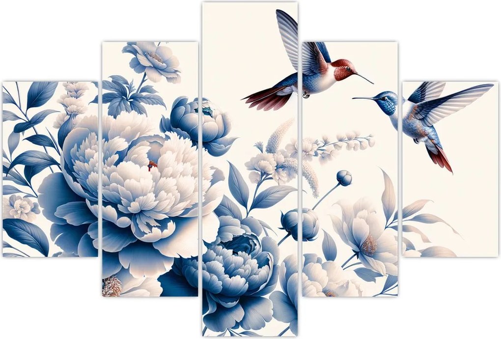 Tablou - Colibri deasupra florii (150x105 cm)