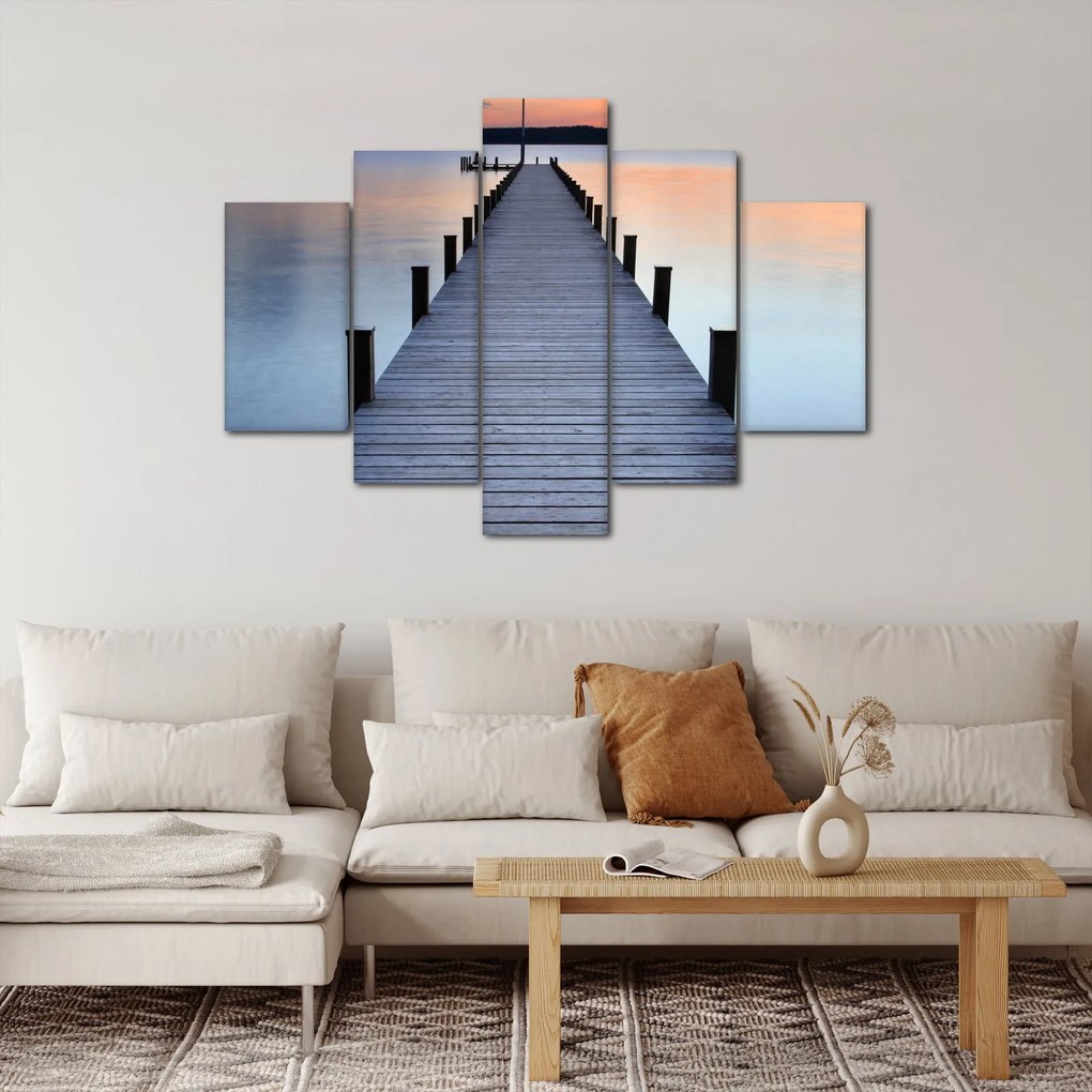 Tablou - Ponton de la Lacul Starnberger, Bavaria, Germania (150x105 cm)