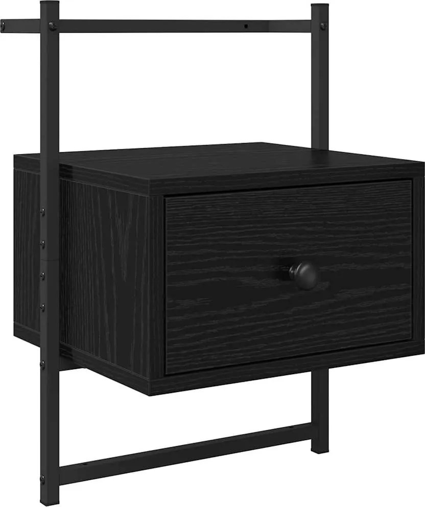 vidaXL Dulap de noapte Stejar Negru 35 x 30 x 51 cm Lemn compozit