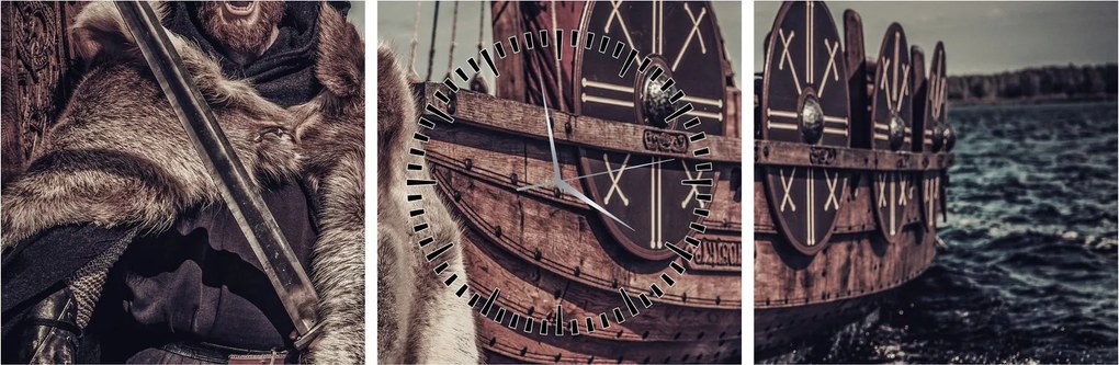 Tablou - Viking (cu ceas) (90x30 cm)