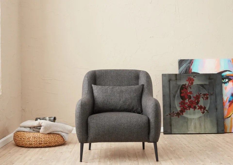 Fotoliu Venus, Poliester / Linen, Antracit