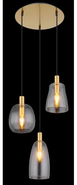 Lustră pe cablu GARRI 3xE14/40W/230V alamă Globo 15789-3HM