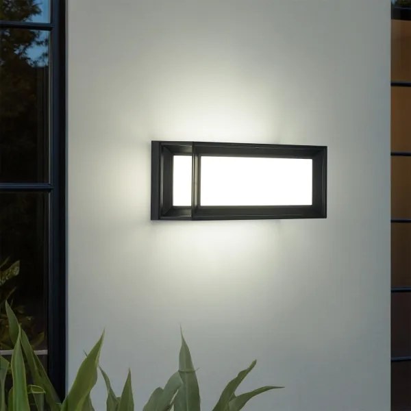 Brilagi - Aplică LED de exterior cu senzor PARKER, 12W/230V, negru, IP44