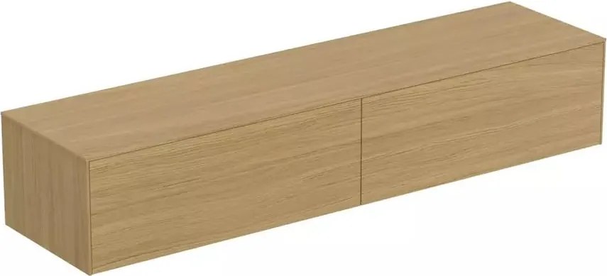 Dulap baza suspendat Ideal Standard Atelier Conca finisaj stejar deschis 2 sertare cu blat 200 cm