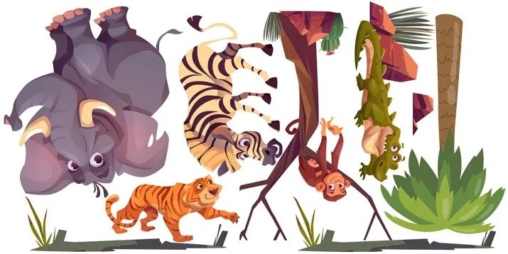 Autocolant pentru copii animale animate Madagascar 120 x 240 cm