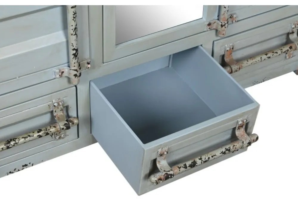 Dulap turcoaz, din metal, stil industrial, Cargo