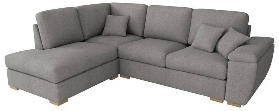 Colțar Columbus 164 Gri, 260x210x90cm, 111 kg, Picioare: Lemn, Lemn: Pin