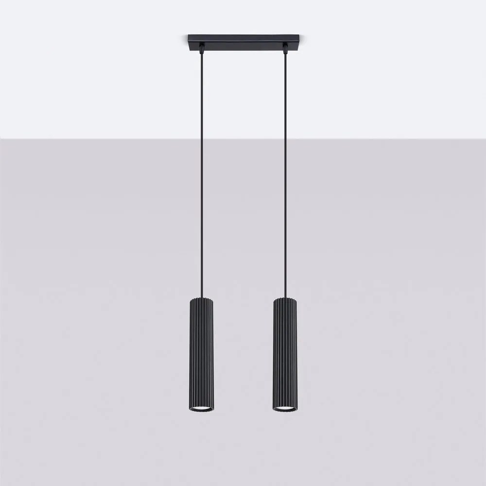 Lustră neagră din metal Gleam – Sollux