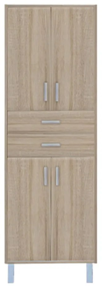 Dulap înalt Nerva 60 cu 4 uși, 2 sertare, stejar Sonoma