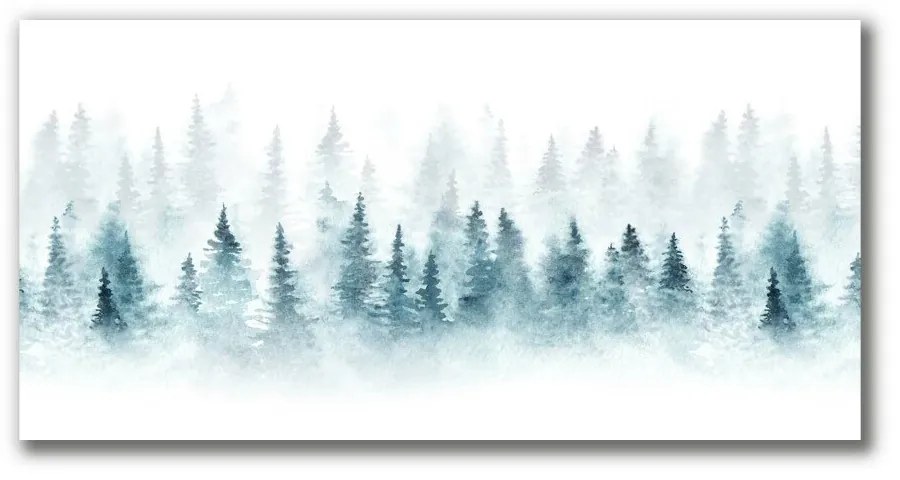 Tablou pe panza canvas Pom de Crăciun. Zăpadă