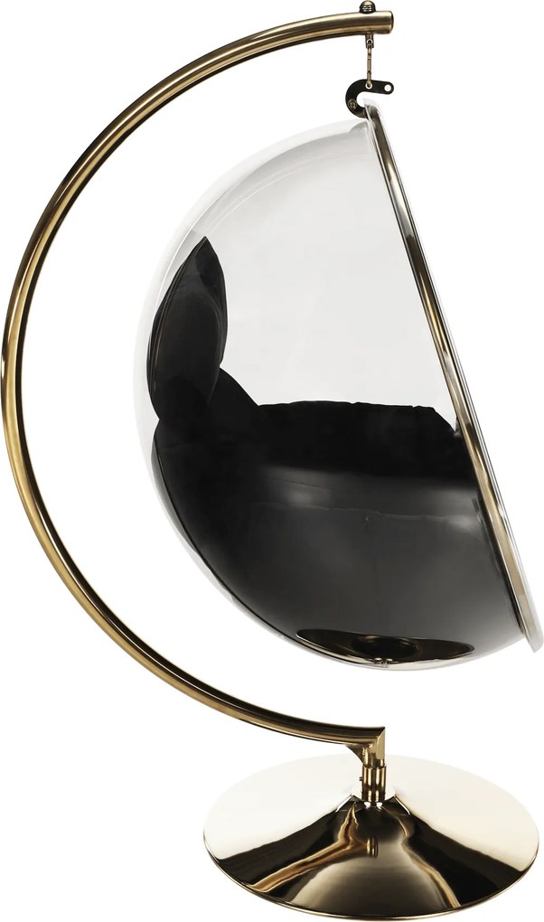 Scaun suspendat cu suport, transparent/auriu/negru, BUBBLE NEW TIP 3