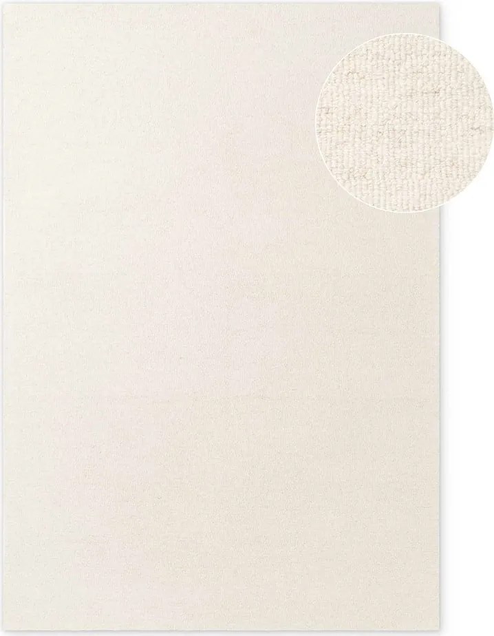 Covor crem țesut manual din lână 140x200 cm Puristic Knots – Elle Decoration