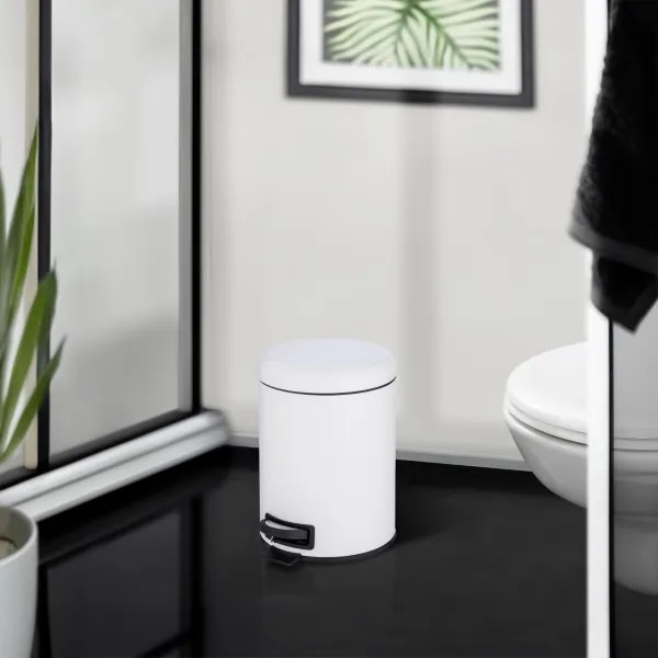 WENKO 24678100 - Coș LEMAN 21 x 24 cm alb/negru